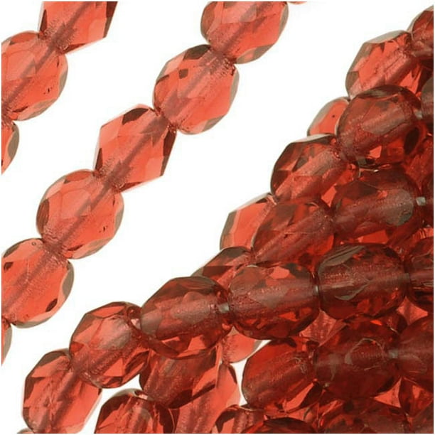 50 4mm Round Fire Polish Czech Glass Beads Garnet Red Matte 50 4mm Round Fire Polish Czech Glass Beads Garnet Red Matte